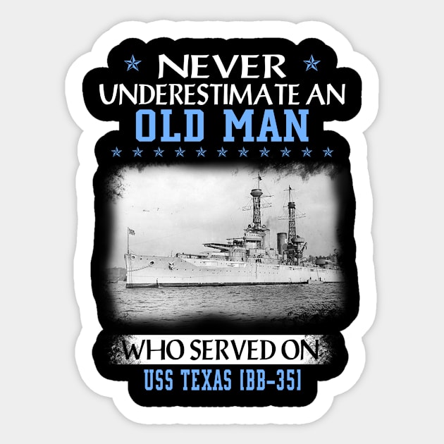 USS Texas BB-35 Veterans Day Christmas Gift Sticker by gussiemc